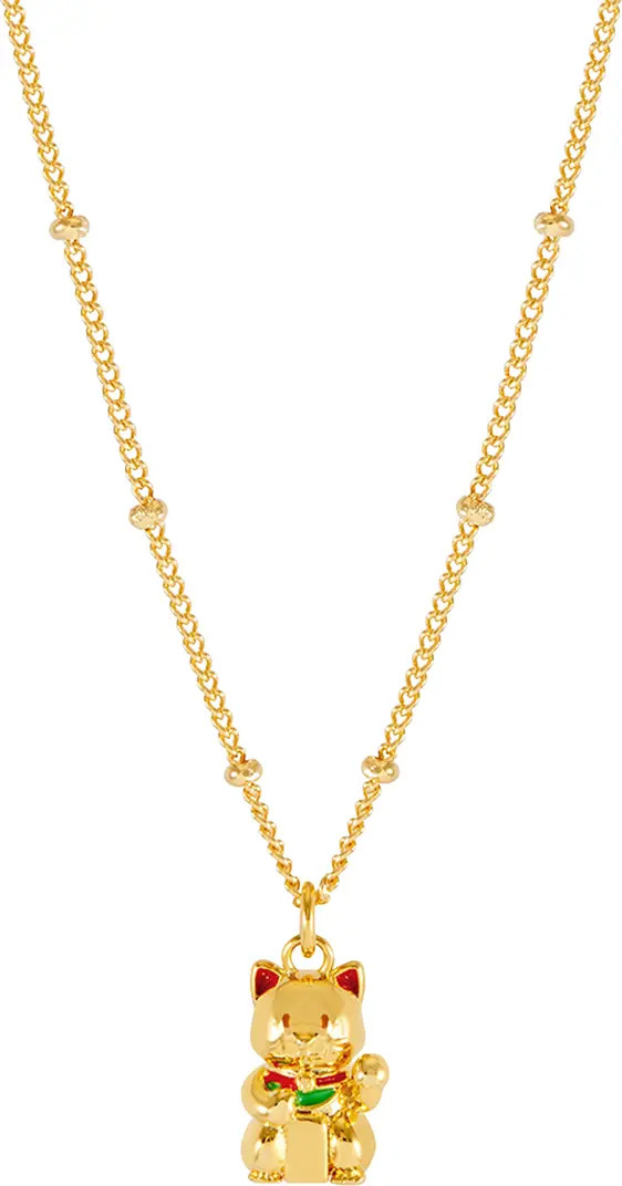 Estella Bartlett Lucky Cat Pendant Necklace | Nordstrom | Nordstrom