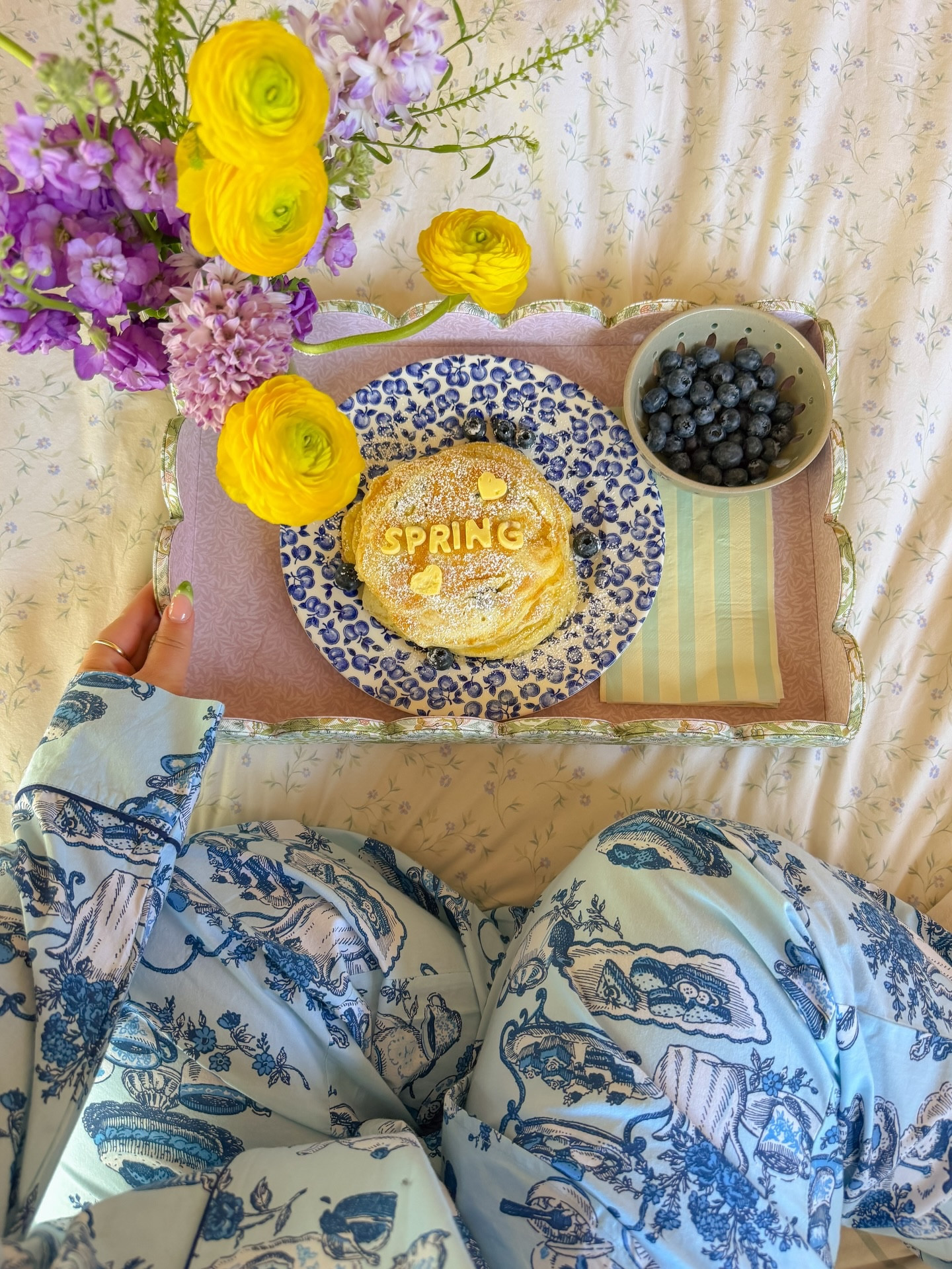 colorful pjs + cozy spring mornings at home >> wearing a L in all PJ sets for an oversized fit!! 🫐 // pajama sets, matching set, spring clothes 

#LTKootd #LTKSeasonal #LTKmorningroutine