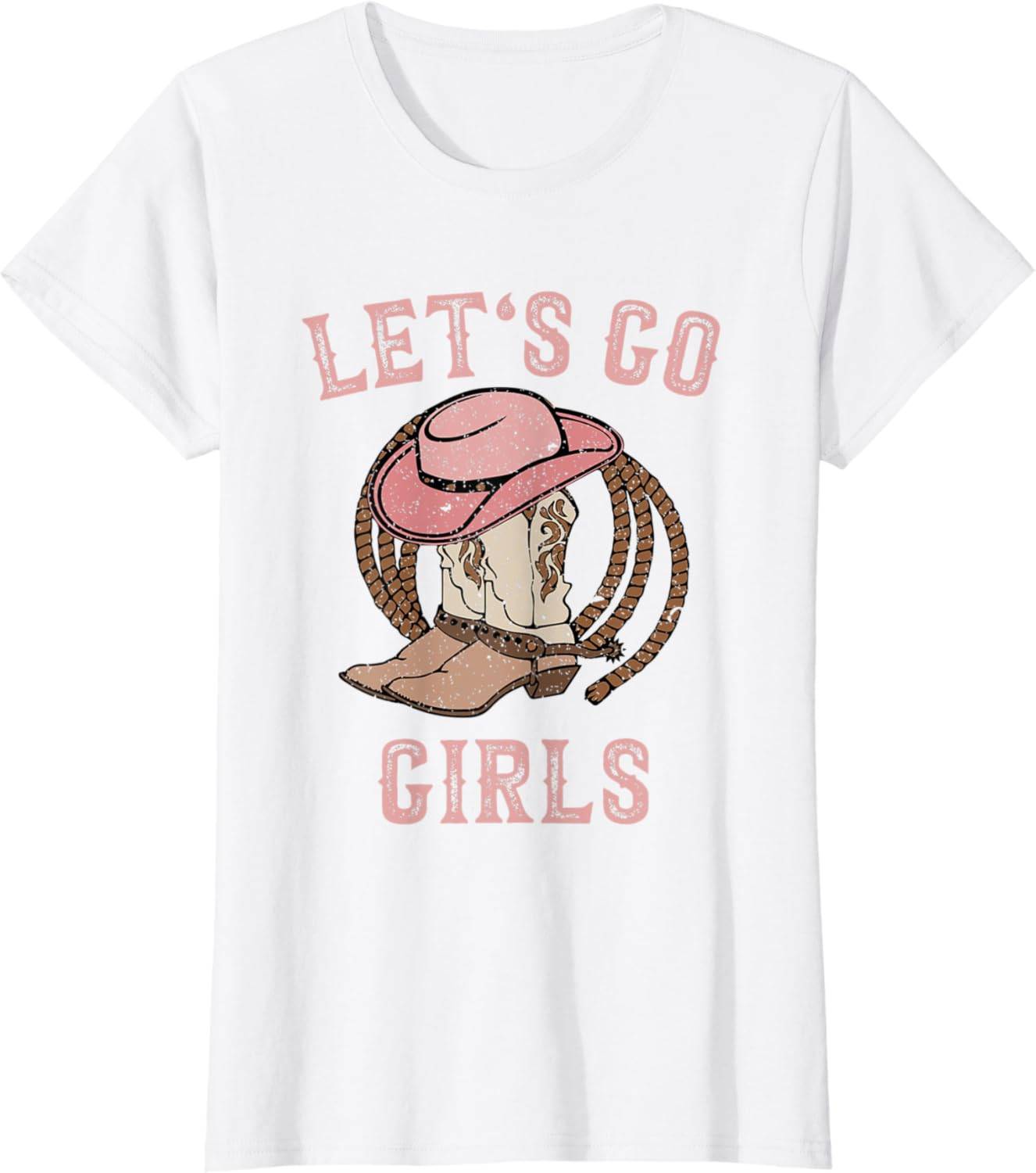 Cowboy Hat Boots Let's Go Girls Western Cowgirls T-Shirt | Amazon (US)
