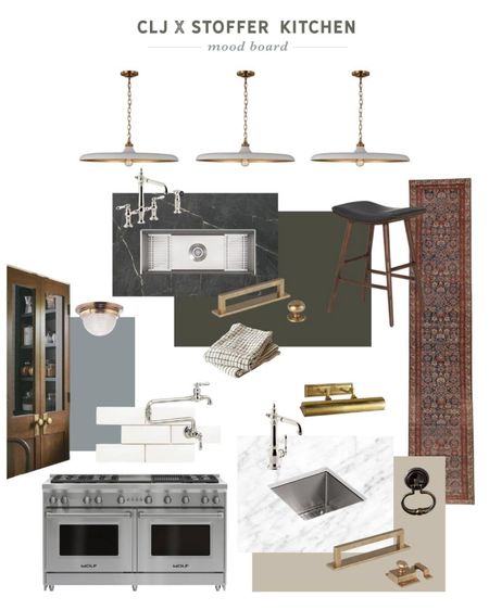 It was really fun to see all of our picks for our new kitchen together for the first time. Making a mood board is so helpful in seeing how it all ties together.

Pendant lights, sink, satin nickel faucet, brass pulls & knobs, brass picture light, vintage runner, pantry doors, barstools

#LTKstyletip #LTKhome