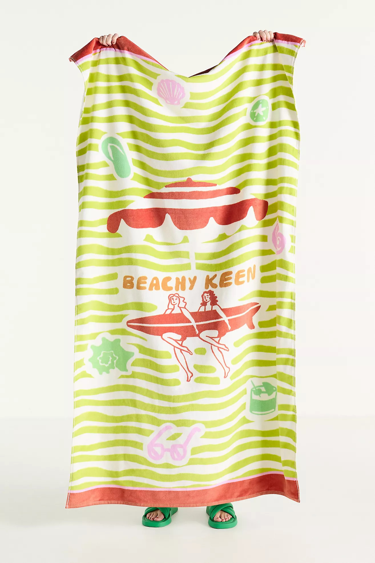 Summer Surf Cotton Printed Beach Towel | Anthropologie (US)