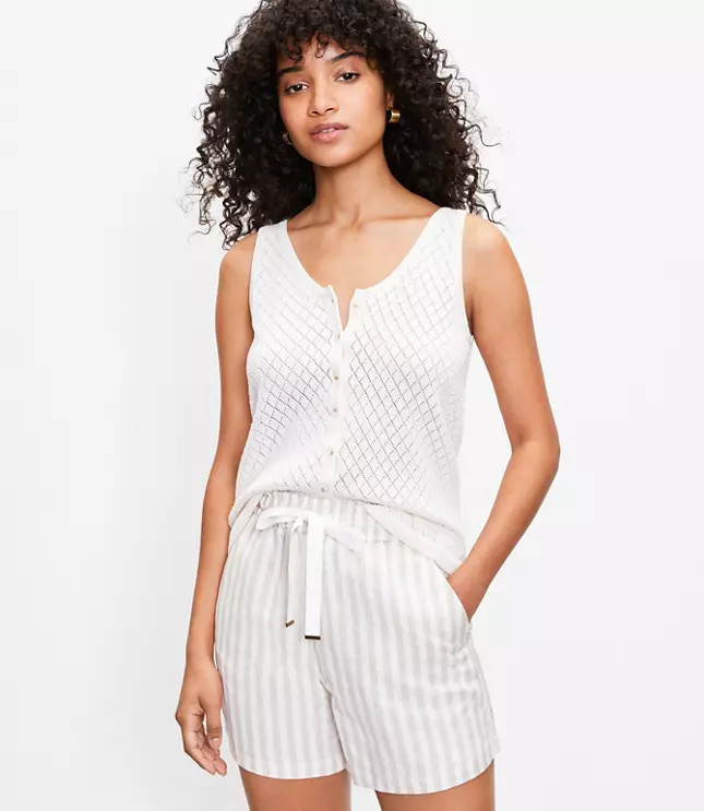 Lattice Button Sweater Tank | LOFT