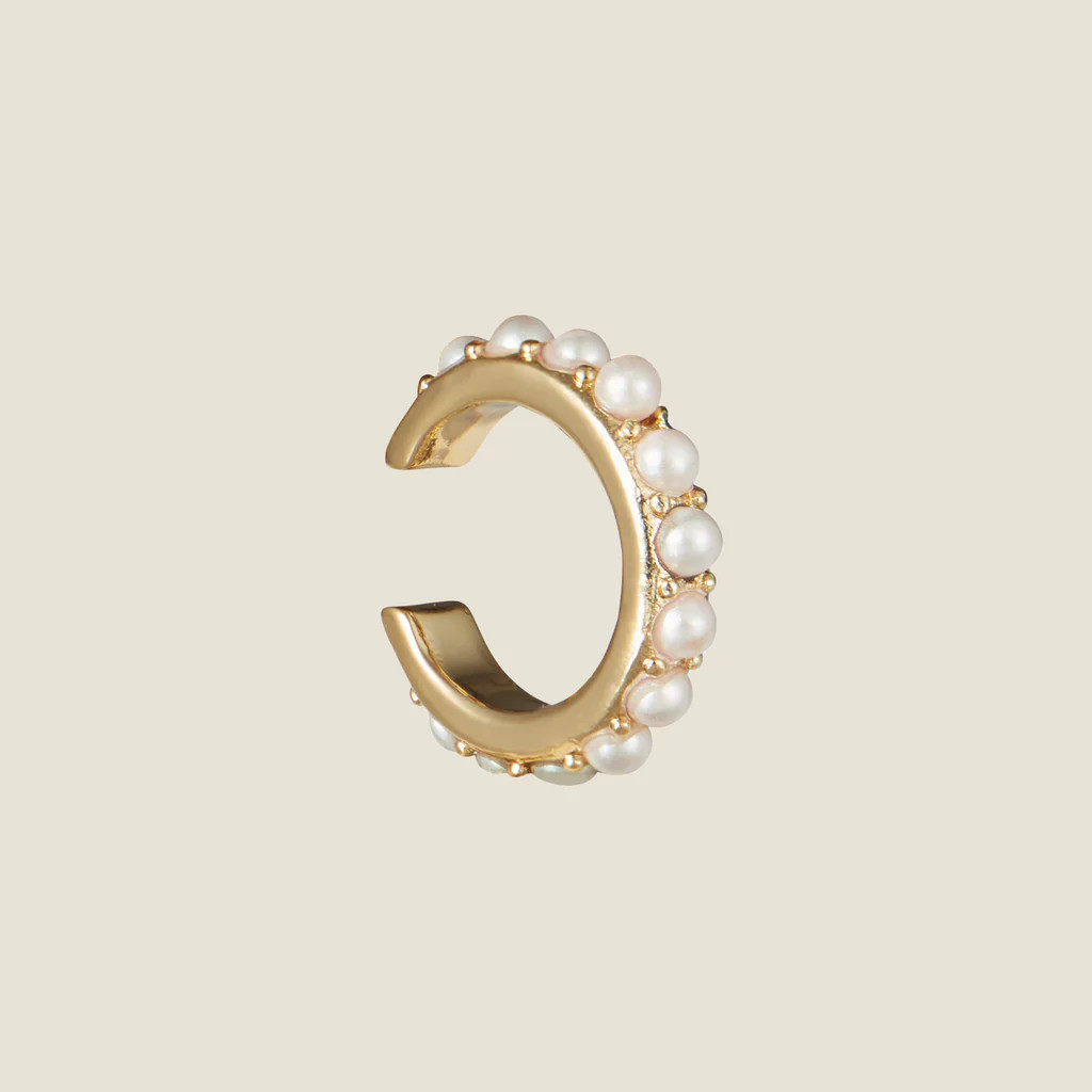 Pearl Ear Cuff | Nickel and Suede