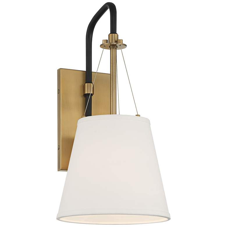 Possini Euro Crysta 16 3/4" High Warm Brass and Black Wall Sconce - #743N1 | Lamps Plus | Lamps Plus