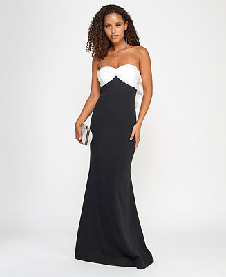 City Studios Juniors' Scuba Twisted Back-Bow Gown, Created for Macy's - Macy's | Macy's