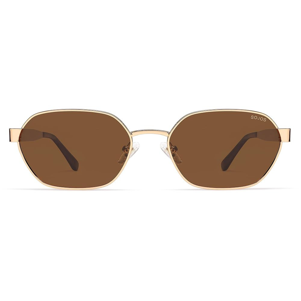 SOJOS Trendy Polarized Hexagon Sunglasses for Women Men, UV400 Retro Rectangle Shades SJ1238 | Amazon (US)