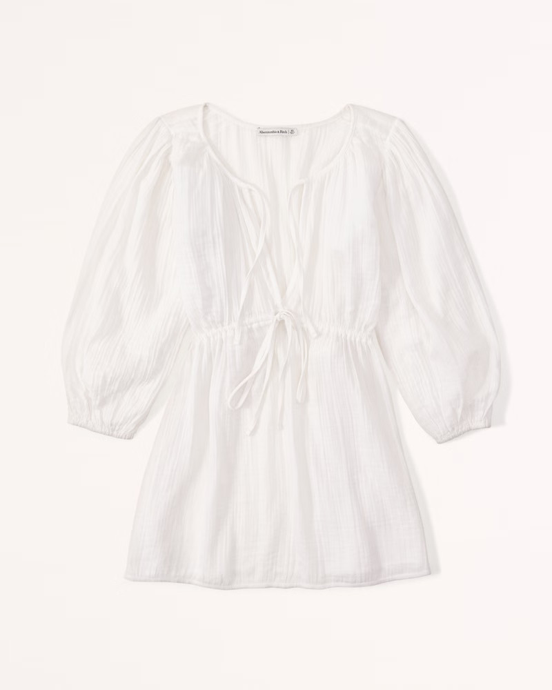 Gauzy Beach Mini Dress Coverup | Abercrombie & Fitch (US)