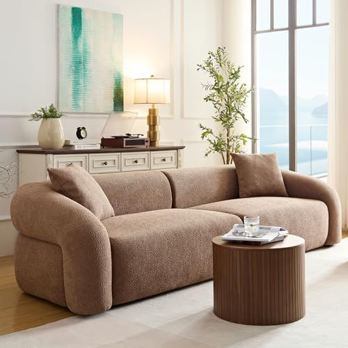 HAMORE 103.5" Modern Sectional Sofa Couch,Modular Curved Sofa,Durable Fabric Upholstery,Solid Wood Frame,Comfortable High-Density Sponge,Perfect for Living Room,Apartment and Family Spaces,Camel | Amazon (US)
