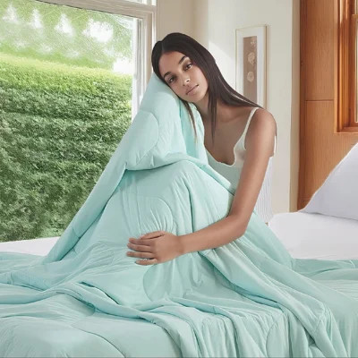 Bedsure Ice Silk Cooling Blanket – Down Alternative, Q-Max 0.396 Cooling, Ski Slope Quilting, OEKO-TEX | Wayfair North America