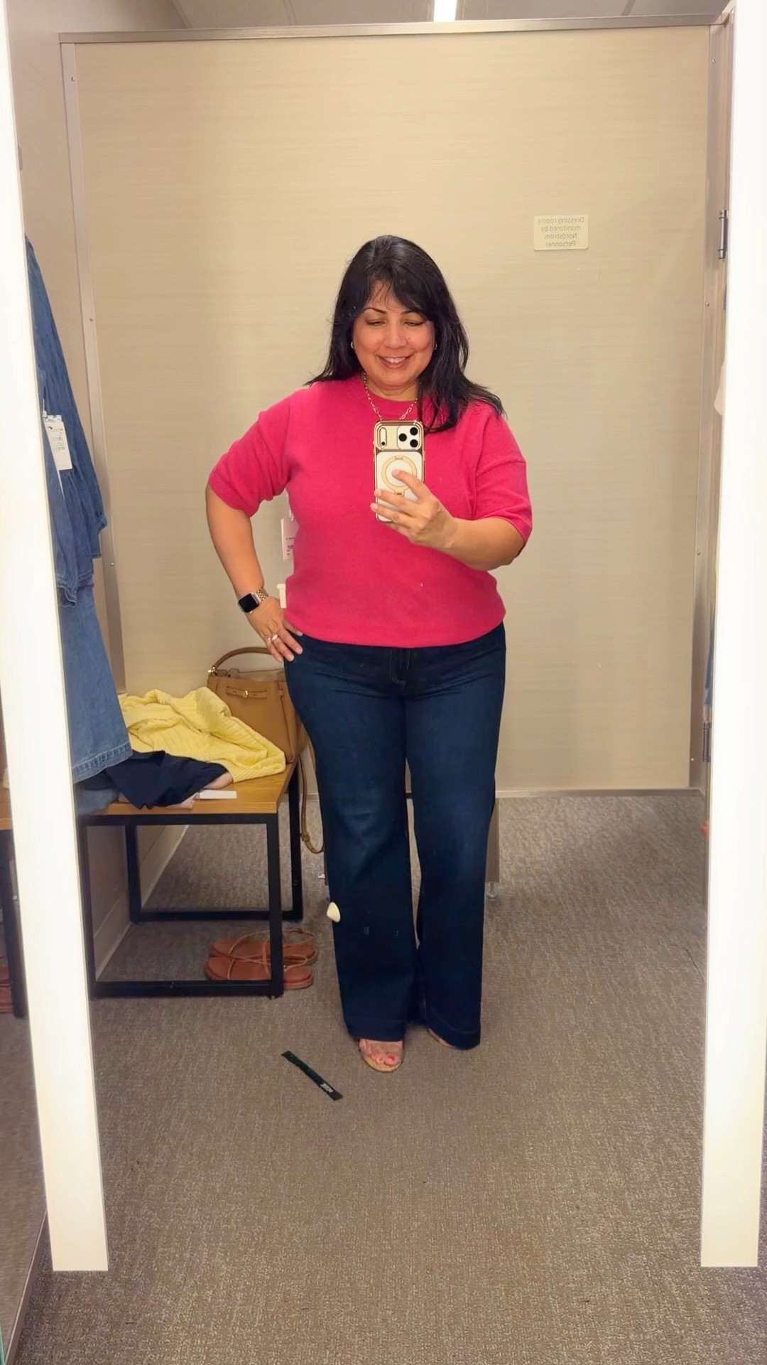 Nordstrom Sale! The best designer jeans no one is talking about are on sale 40% off! These Paige jeans are so good and so flattering, especially on an over 50 midsize petite body. So soft and stretchy and so comfortable! Available in regular and petite sizes. This dark wash is beautiful and great for business casual workwear outfits if you can wear jeans to work. Also great for summer outfits, fall outfits, winter outfits and spring outfits. You can wear them year round with different tops for everyday outfits, date night outfits or pretty much anything! Love them paired with this cute short sleeve cashmere sweater that’s also 40% off and such a great wardrobe staple. Such a timeless classic piece you can wear for years to come. It’s especially perfect for transitioning to fall in warm weather places like Florida.

Nordstrom cashmere short sleeve sweater size large. Paige Leenah jeans size 32 Petite. Schutz sandals.

#LTKOver40 #LTKMidsize #LTKPetite