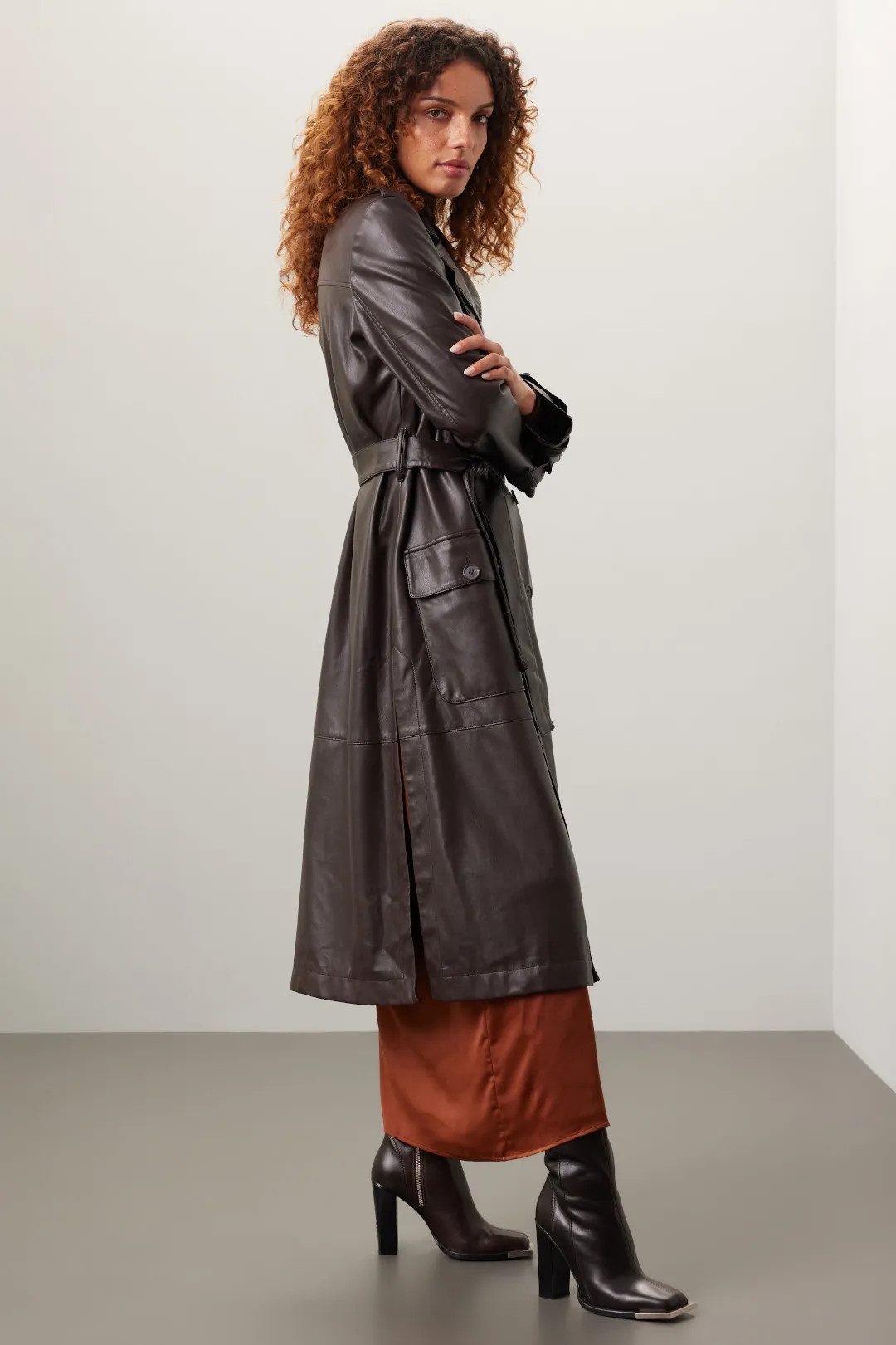 Faux Leather Trench Coat | Rent the Runway