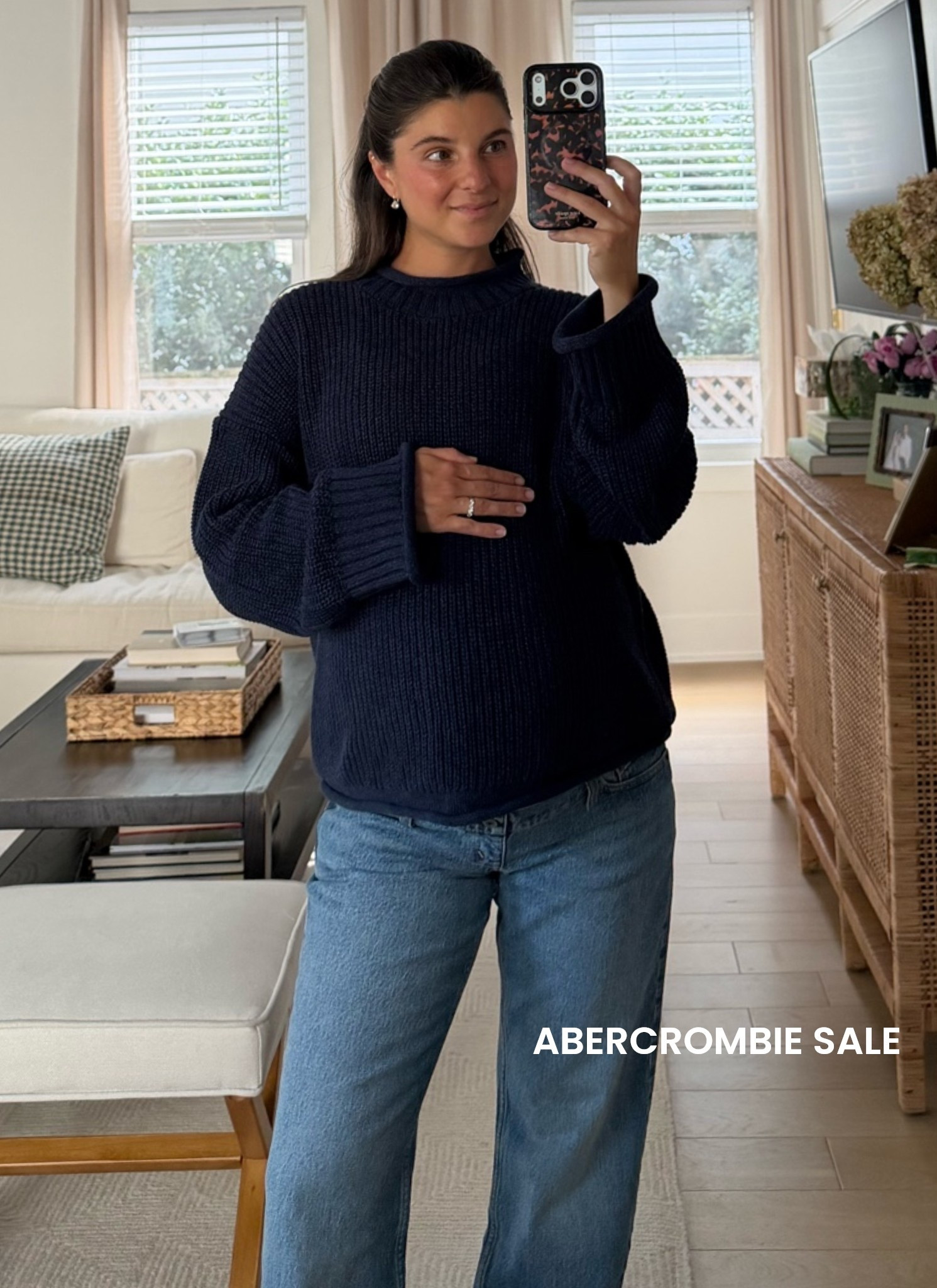[8/21/26] @abercrombie sale! 30% off almost everything | medium in sweater (100% cotton and comes in so many colors/patterns!) and 26 short in maternity denim. 

*Offer valid online only August 20, 2026 to August 24, 2026 in US/CA. Exclusions apply as indicated. Online price reflects discount.

#LTKBump #LTKPetite #LTKSaleAlert