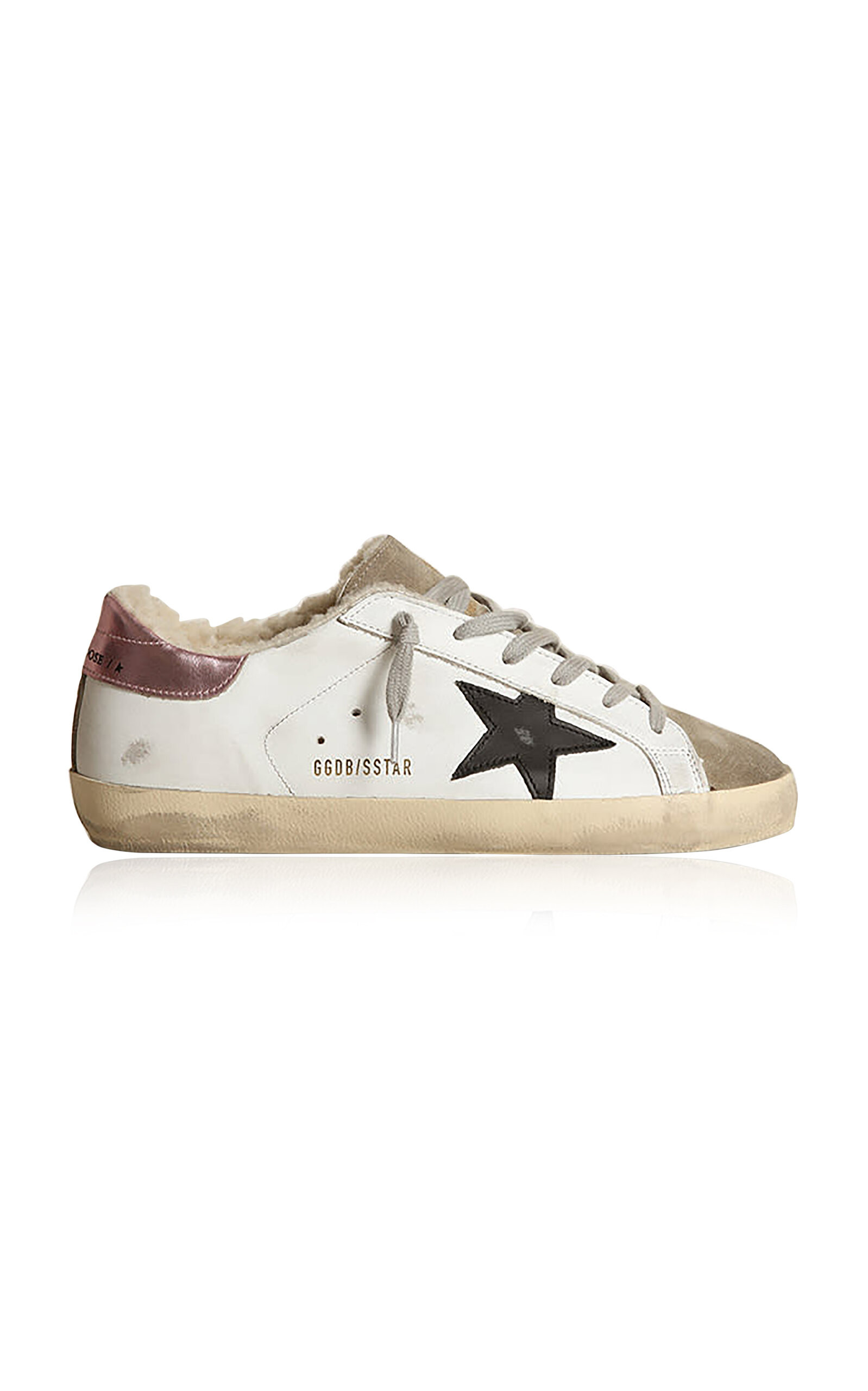 Golden Goose - Women's Super-Star Shearling-Lined Leather Sneakers - White - IT 38 - Moda Operandi | Moda Operandi (Global)