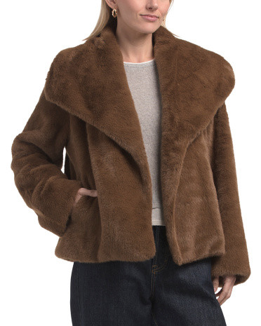 Cropped Faux Fur Jacket | TJ Maxx