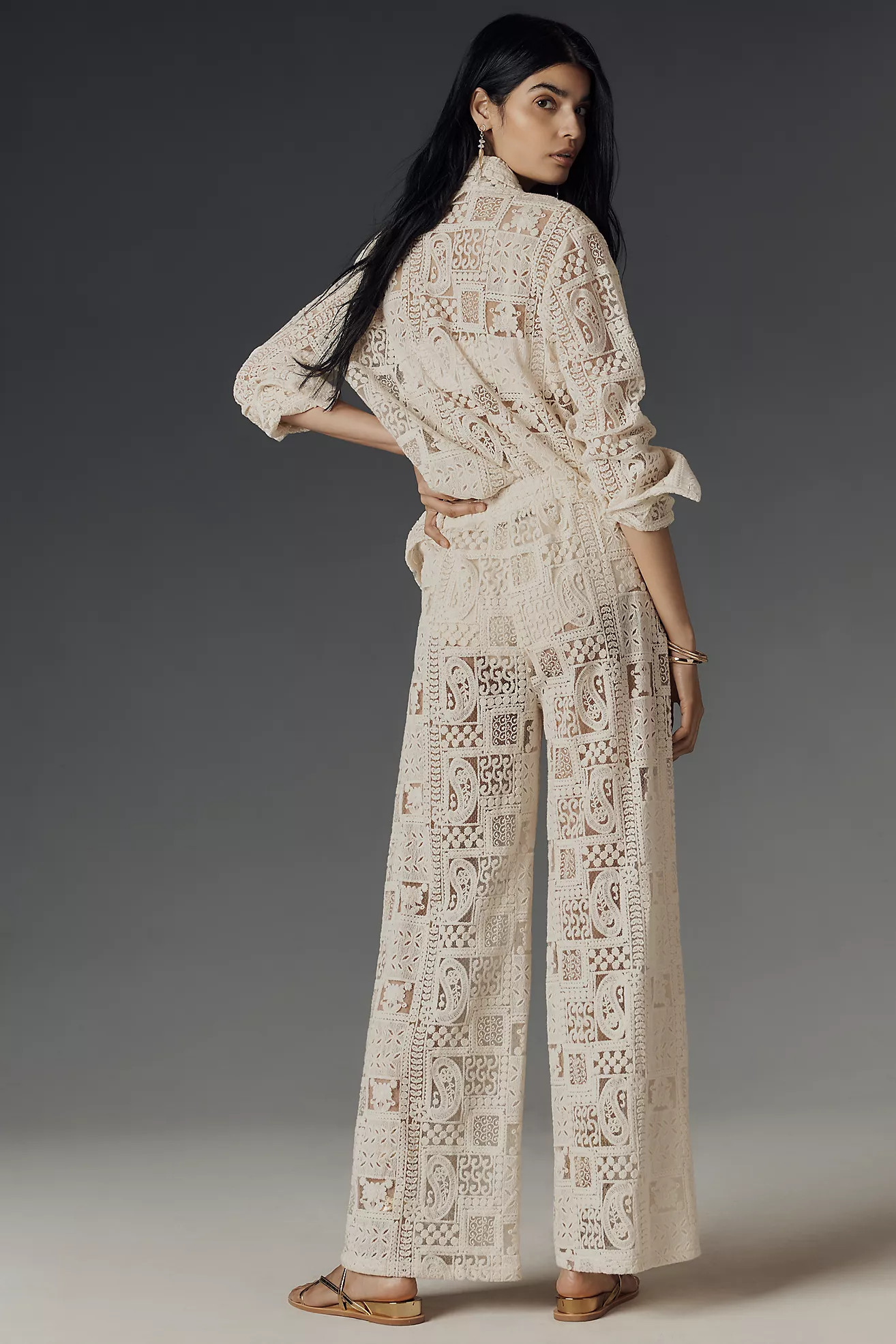 BLITHE Lace Pull-on Pants | Anthropologie (US)