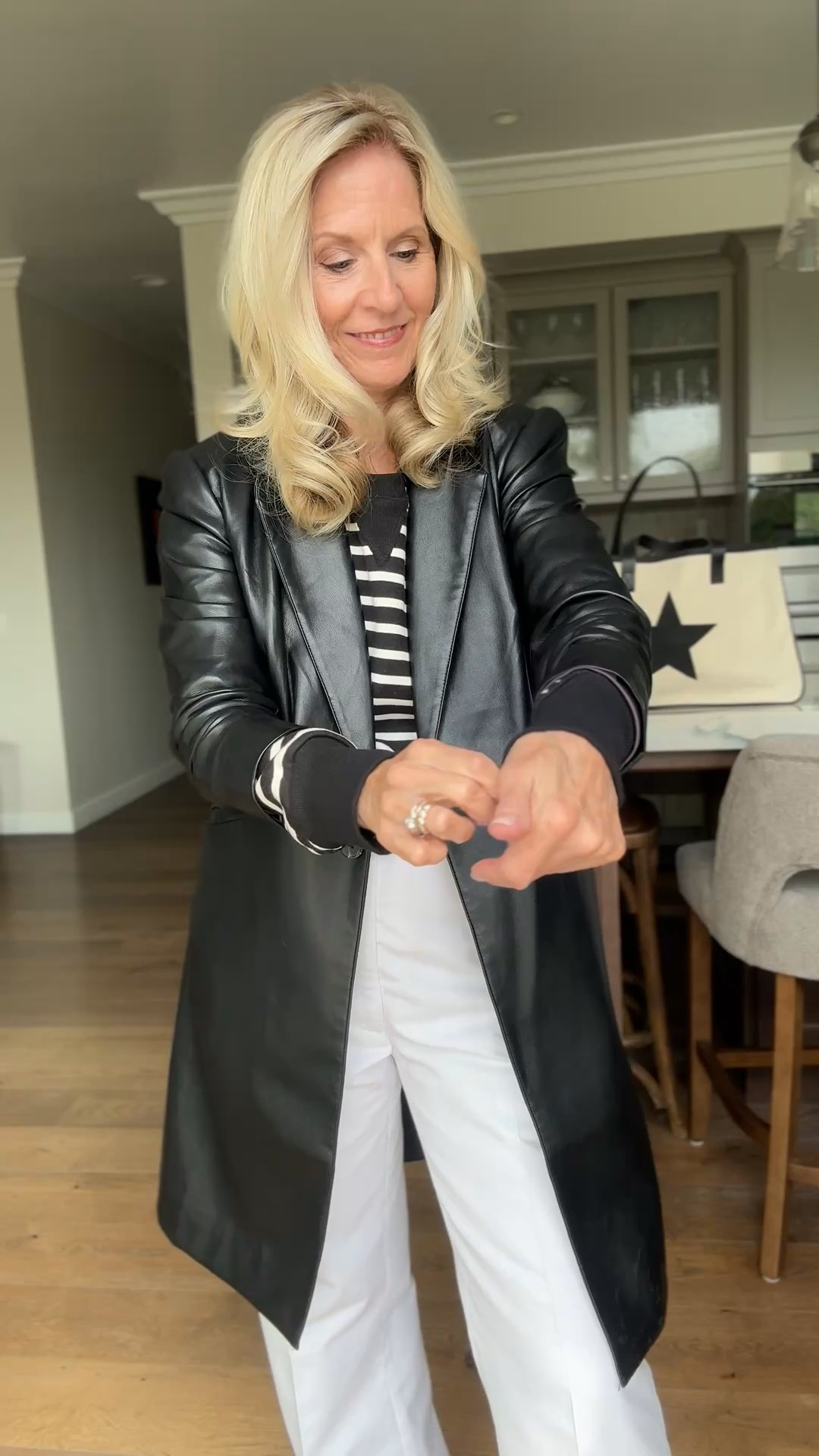 I wasn’t going to get this.

Stripes for Spring. I wasn’t going to get this top but I’m glad I did! This one from Amazon was fun to style with white pants and a leather blazer instead of your usual black knit workout pants.

I don’t wear stripes that often but THIS worked for me! Are you a fan of the trending stripes for Spring? Let me know in the comments.

Follow me for more 50+ style inspiration.



#LTKOver40 #LTKgrwm #LTKootd