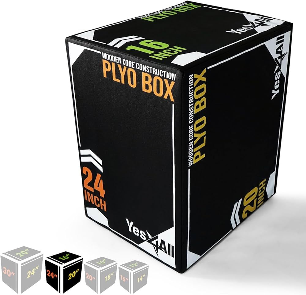 Yes4All 3-in-1 Soft Plyo Box Wooden Core – Safe for Shins - Non-Slip Multi-Use Plyometric Box f... | Amazon (US)