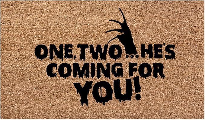 He is Coming for You Mat Halloween Door Mat Home Decorations, Non-Slip Witch Hand Welcome Doormat... | Amazon (US)