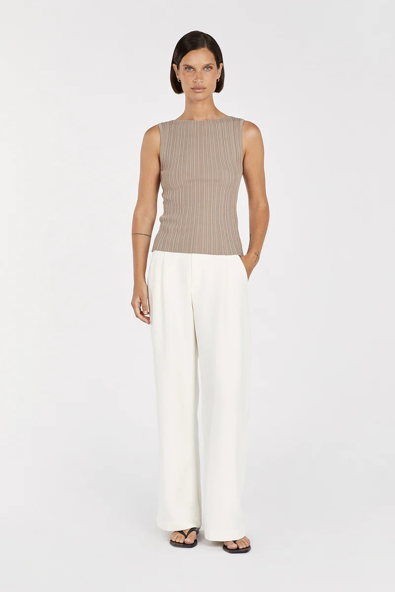 SIENNA TAUPE KNIT TANK | DISSH