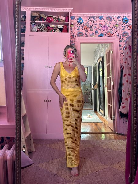 Target - Shade & Shore V-Neck Crochet Cover Up Maxi Dress in Yellow - wearing size XS

#LTKSeasonal #LTKStyleTip #LTKSwim