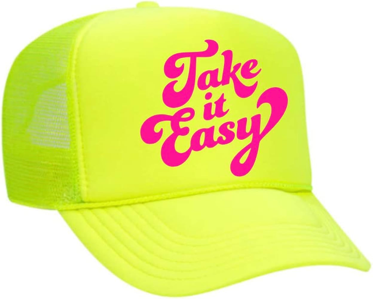 FitCrush Lifestyle TAKE IT Easy Neon Trucker Hat | Amazon (US)