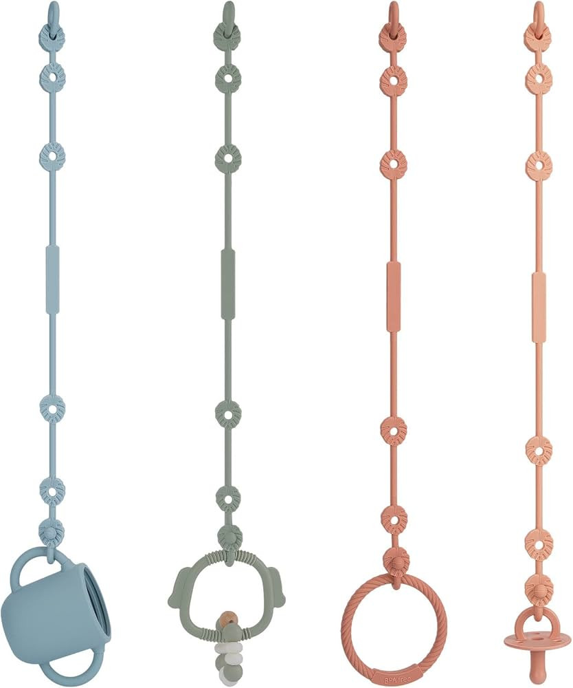 Toy Straps for Baby, Silicone Toy Straps Adjustable Stretchable Sippy Cup Straps for Strollers, H... | Amazon (US)