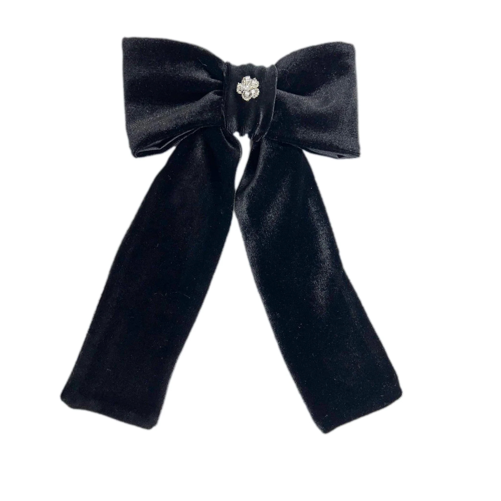 Aurora Black Ceremony Velvet Hair Bow | petite maison kids
