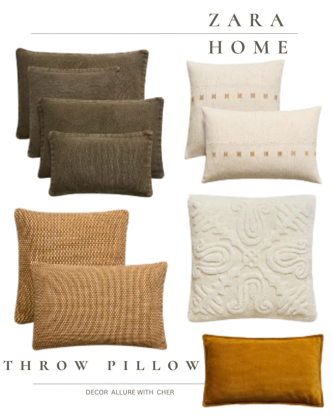 Cozy up your space with these stylish Zara Home throw pillows! ✨

From earthy neutrals to warm golden tones, these pillows bring texture, warmth, and elegance to any room. Whether you love a minimalist vibe or a boho flair, there's a perfect pillow combo for your home.

🧡 Which one’s your favorite?

#ZaraHome #ThrowPillows #HomeDecor #InteriorStyle #DecorInspo #TexturedLiving #CozyVibes #DecorAllureWithCher

 

#LTKFindsUnder50 #LTKFindsUnder100 #LTKHome