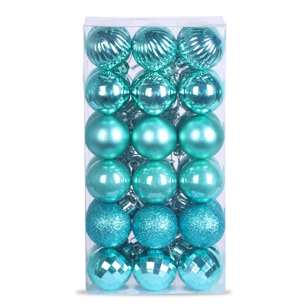 GameXcel Christmas Balls Ornaments for Xmas Tree - Shatterproof Christmas Tree Decorations Small Hanging Ball Teal 1.6in x 36 Pack | Amazon (US)