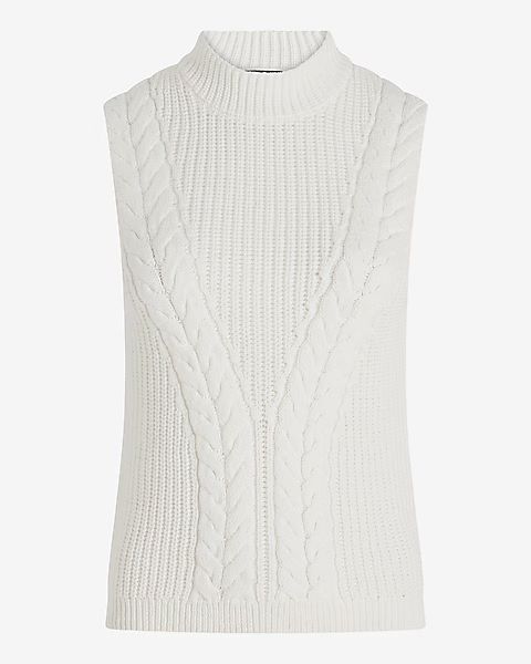 Cable Knit Mock Neck Sweater Tank | Express