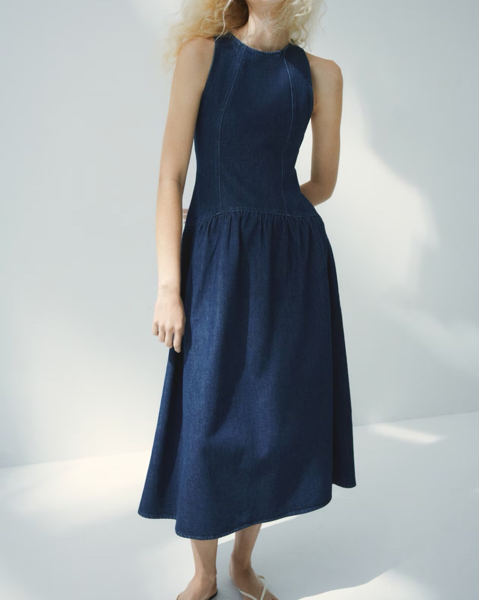 Cross back denim maxi dress

#LTKSeasonal