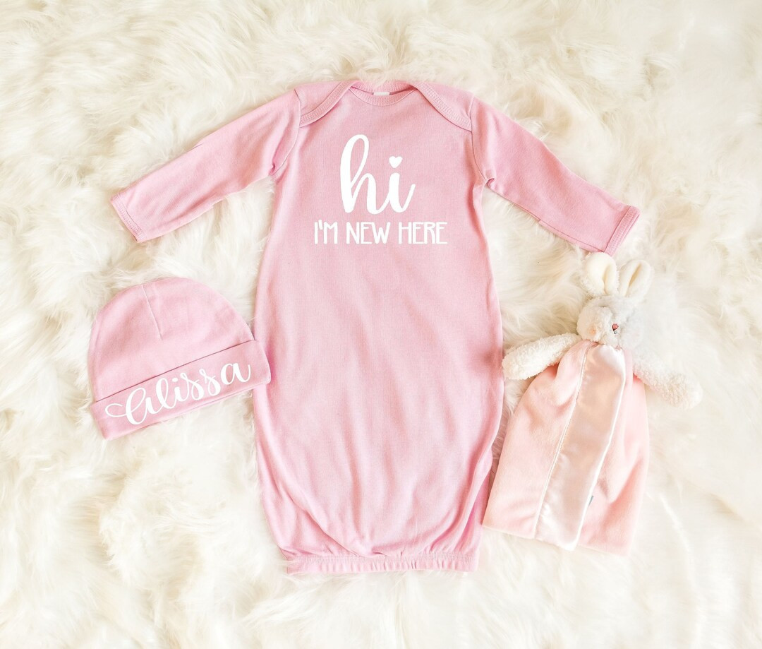 Personalized Baby Girl Sleeper Gown With Name, Baby Layette Set, Custom Infant Gown, Coming Home ... | Etsy (US)