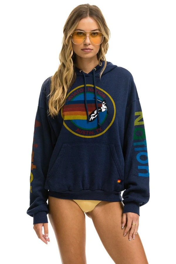 AVIATOR NATION AUSTIN RELAXED PULLOVER HOODIE - NAVY | Aviator Nation