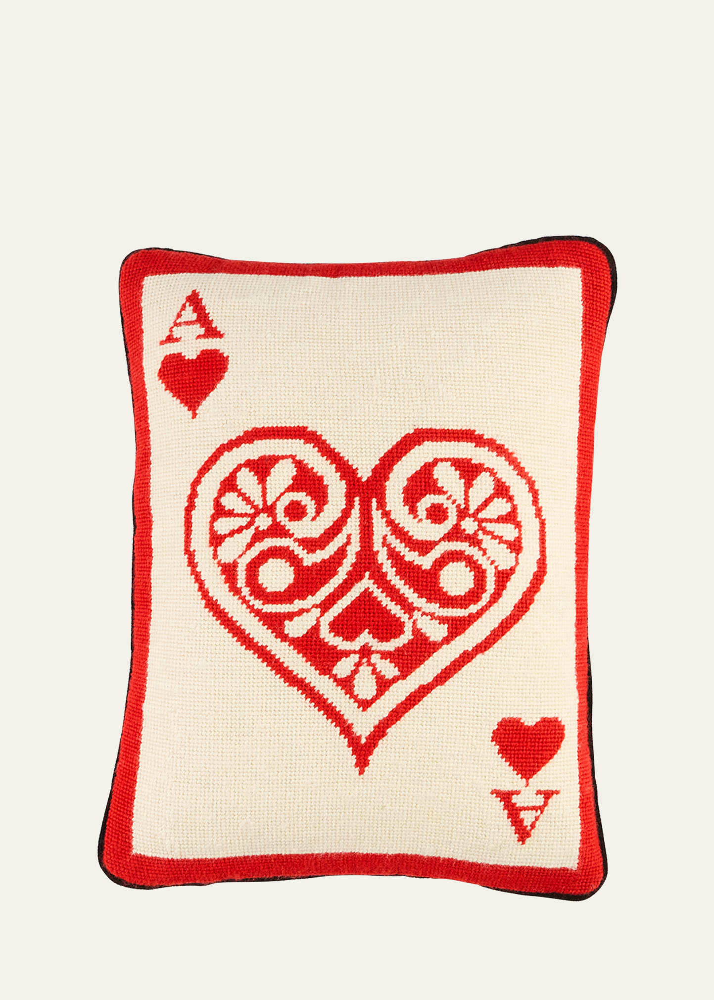 Jonathan Adler Dealers Choice Ace of Hearts Needlepoint Pillow, 12" x 16" | Bergdorf Goodman
