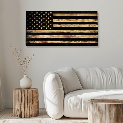CornholeAce Burnt Wood USA Flag - Premium Wood American Flag Wall Art – UV Printed on Baltic Bi... | Amazon (US)