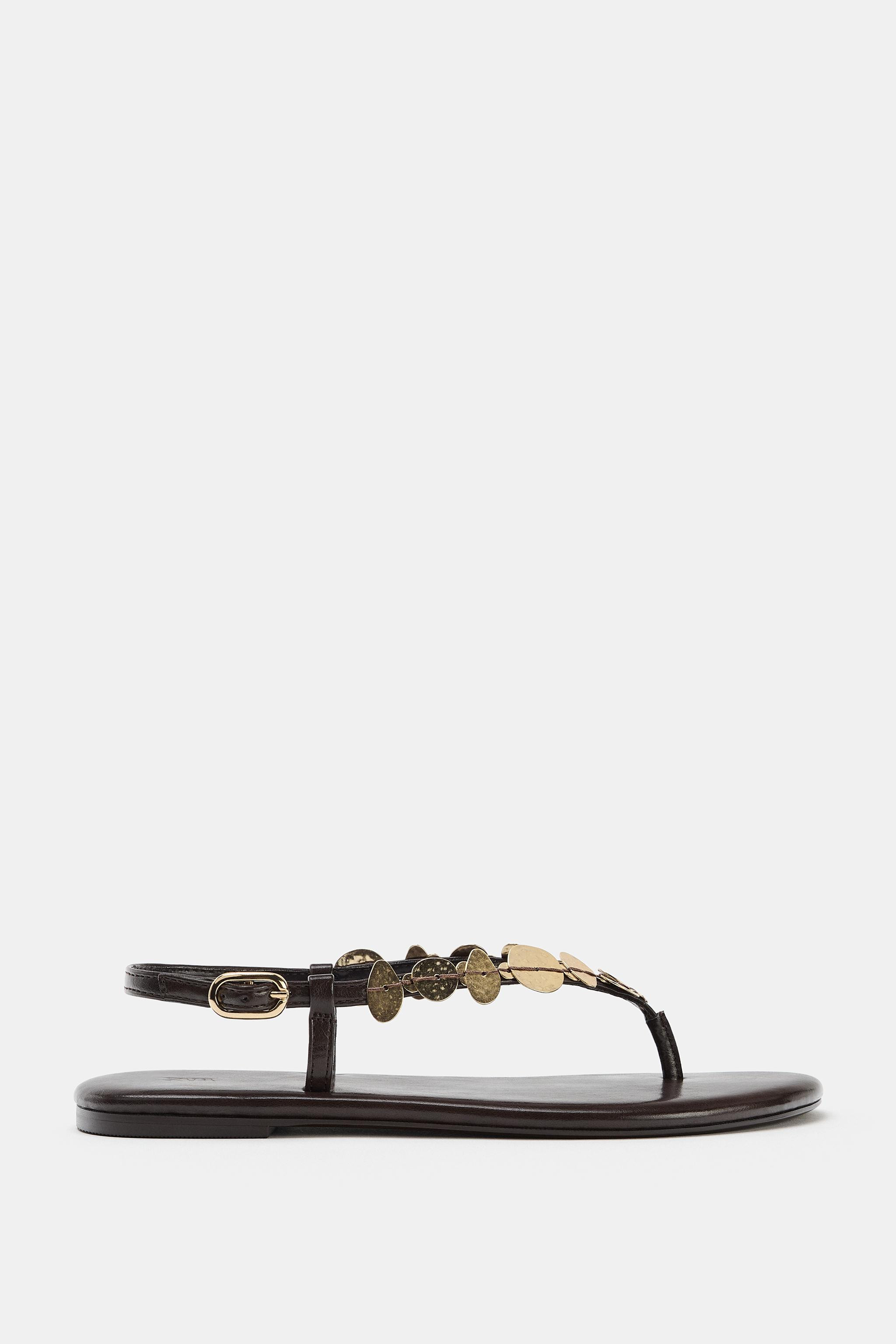 METALLIC EMBELLISHED SANDALS | Zara US