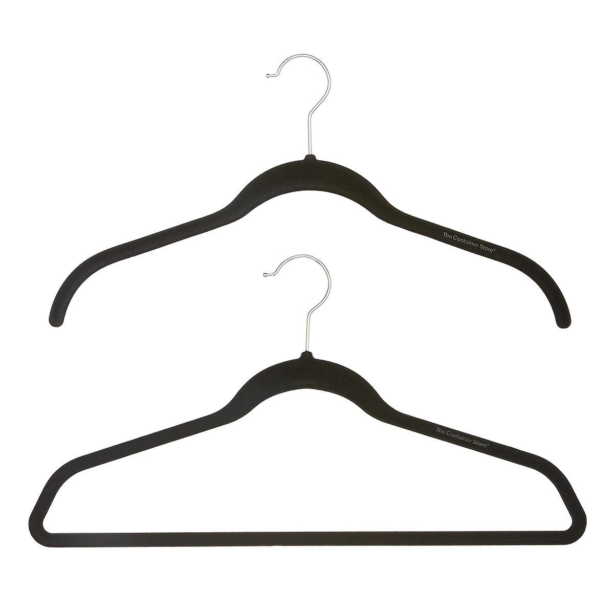 Black Premium Non-Slip Velvet Hangers Pkg/10 | The Container Store