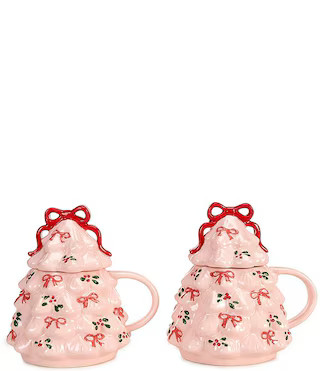 Southern Living Sweet Christmas Collection Pink Tree Novelty Mugs, Set of 2 | Dillard's | Dillard's