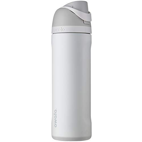 Owala FreeSip Insulated Stainless Steel Water Bottle with Straw, BPA-Free Sports Water Bottle, Great for Travel, 24 Oz, Shy Marshmallow | Amazon (US)