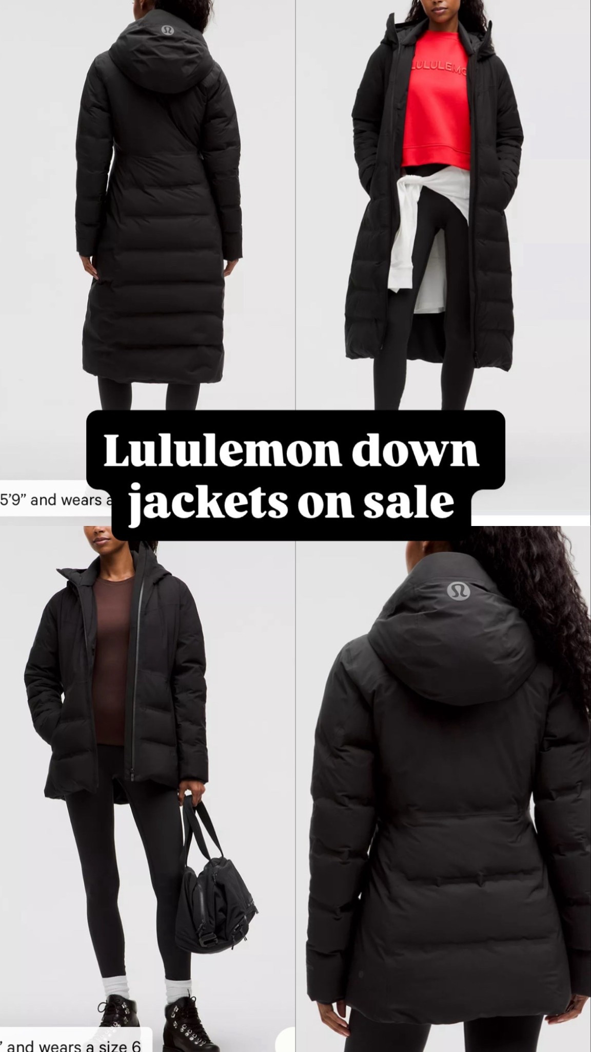Lululemon down jackets on sale. These fit big so size down. I’m normally a size 6 but have size 4 in this jacket  

#LTKsale #LTKwinter #LTKcanada