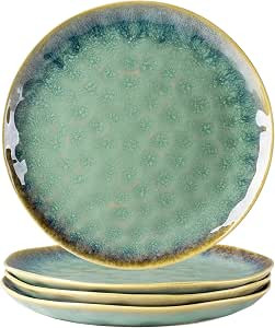 Henten Home Ceramic Dinner Plate Set, 11 Inch Porcelain Pizza, Pasta, Salad Plates, Irregular Sha... | Amazon (US)