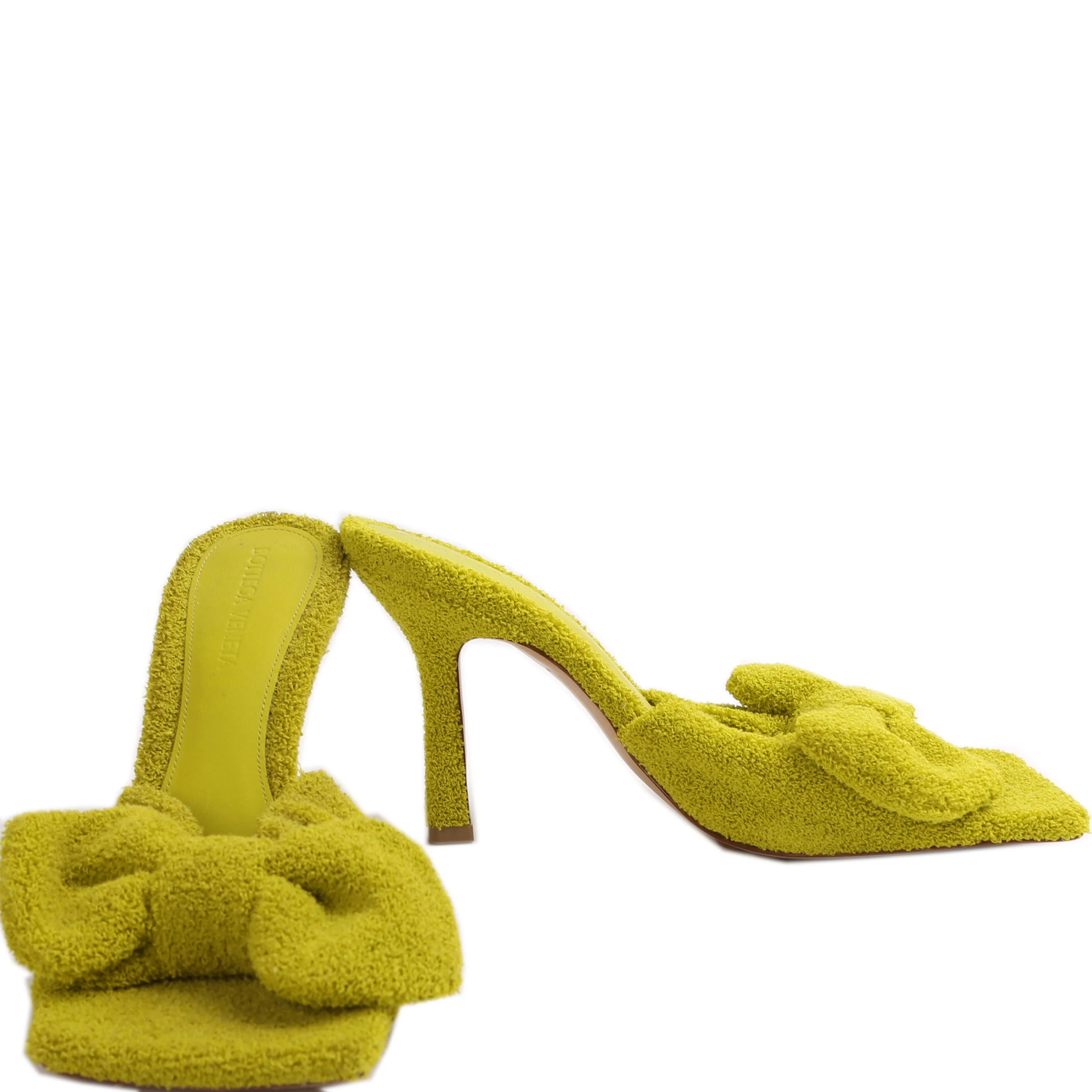 Stretch Terry Cloth Heel Sandals Size 37.5 | Keeks Designer Handbags