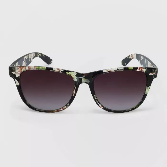 Women's Floral Print Surfer Shade Plastic Crystal Silhouette Sunglasses - Wild Fable™ | Target