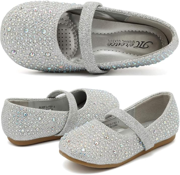 CIOR Toddler Girls Ballet Flats Shoes Ballerina Bowknot Jane Mary Wedding Party Princess Dress | Amazon (US)