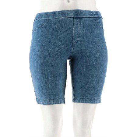 Isaac Mizrahi Petite Knit Denim Bermuda Shorts Women's A306568 | Walmart (US)