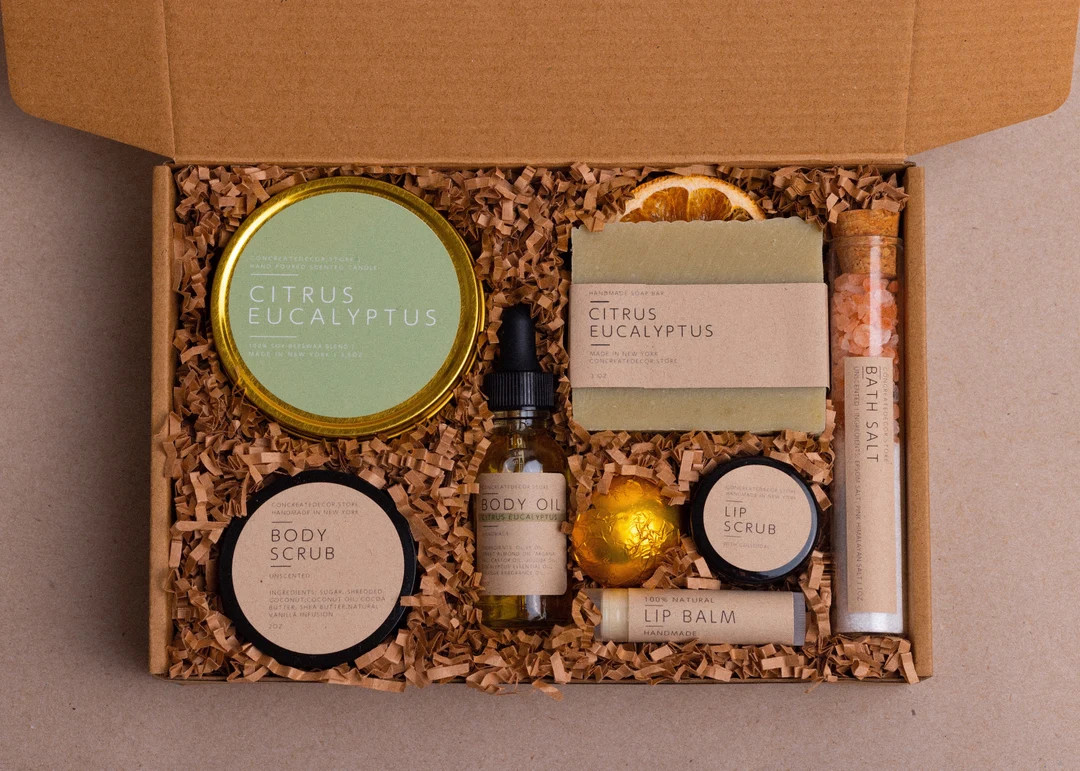Citrus Eucalyptus Spa Gift Set: Handmade Bath & Beauty Box | Etsy (US)