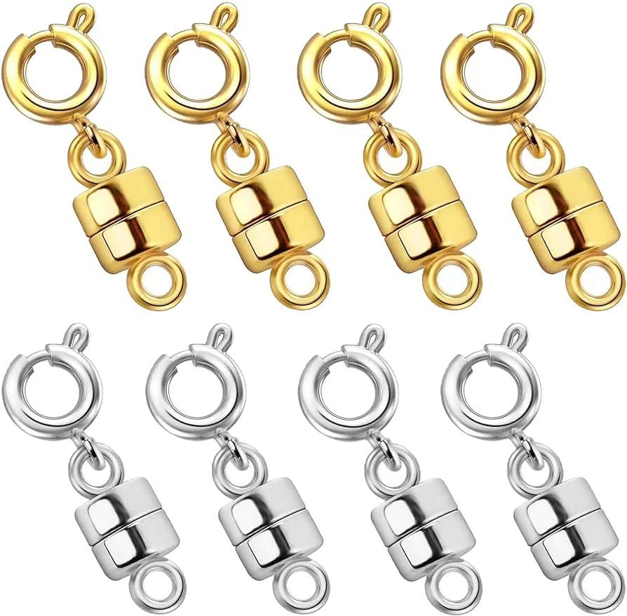 OHINGLT Magnetic Necklace Clasps and Closures,Gold and Silver Plated Jewelry Clasps Converters fo... | Amazon (US)