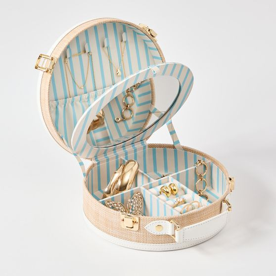Montauk Raffia Round Jewelry Box | Mark and Graham