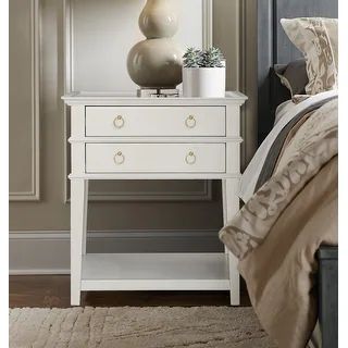 Collette White 2-Drawer Tray Top Nightstand by Greyson Living | Bed Bath & Beyond