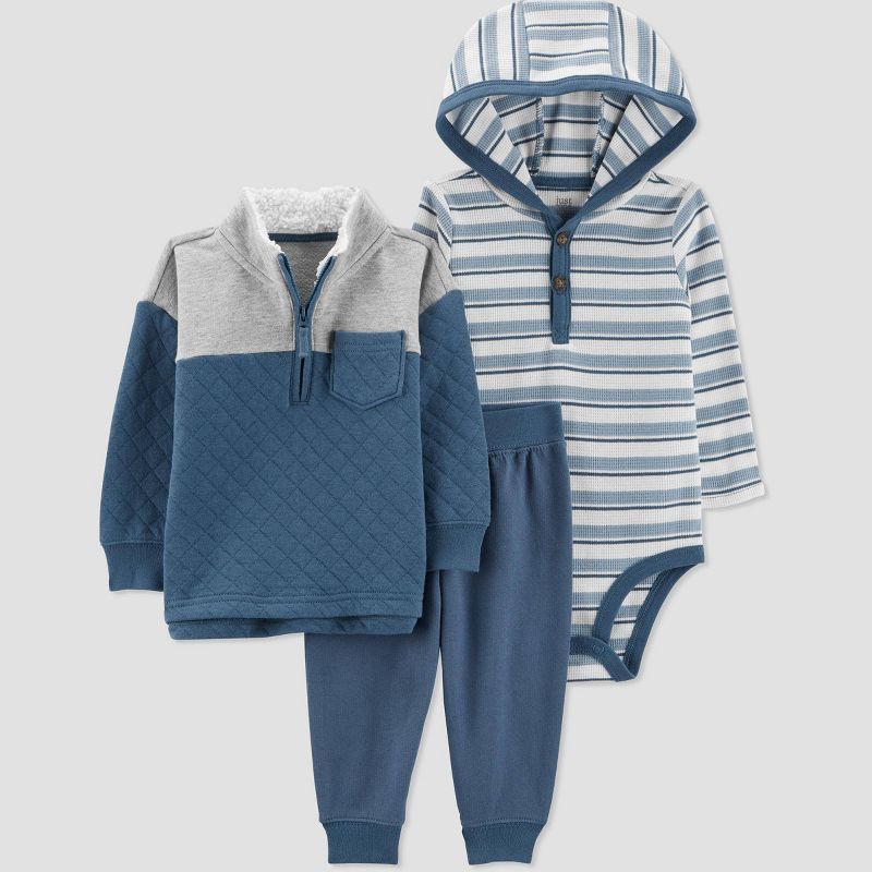 Carter's Just One You® Baby Boys' Quilted Top & Bottom Set - Blue/Gray | Target